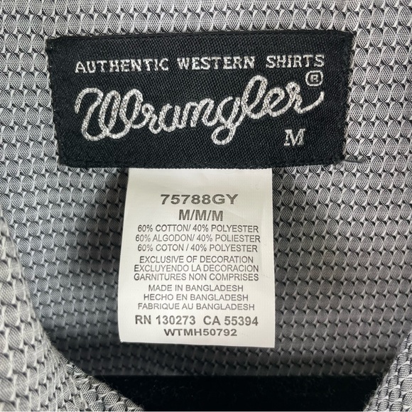 Wrangler Silver Edition Snap Shirt Grey medium - Picture 11 of 12